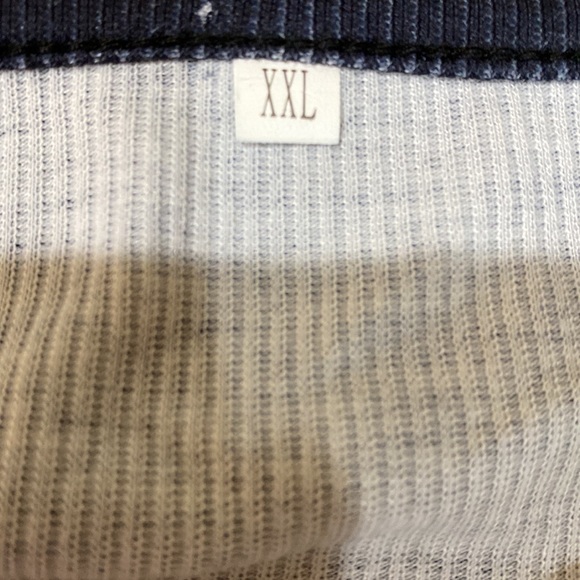 COLOR BLOCK SPLICED LACE SLEEVE RIBBED TOP size XXL - Picture 5 of 6